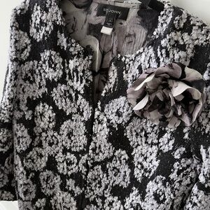 St. John Black and White Damask Suit Jacket